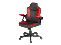 DELTACO GAMING DC120 Junior - Spillestol - armlener - tipping - roterende - polyuretanlær - svart, rød