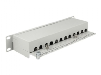 Delock - Koblingspanel - RJ-45 X 12 - lysegrå, RAL 7035 - 1U - 10
