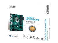 ASUS Pro B460M-C/CSM - Hovedkort - mikro ATX - LGA1200-sokkel - B460 Chipset - USB 3.2 Gen 1 - Gigabit LAN - innbygd grafikk (CPU kreves) - HD-lyd (8-kanalers)