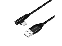 LogiLink CU0137, 0,3 m, USB A, USB C, USB 2.0, 480 Mbit/s, Svart