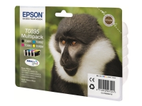 Epson T0895 Multipack - 4-pack - svart, gul, cyan, magenta - original - blære med RF/lyd-alarm - blekkpatron - for Stylus S21, SX100, SX105, SX115, SX215, SX218, SX400, SX405, SX415 Stylus Office BX300