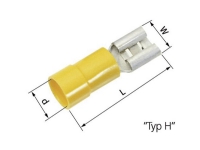 LAPP 63101120 Fladstik-kabelsko Stikbredde: 9.5 mm Stiktykkelse: 1.2 mm 180 ° Delvist isoleret Gul 50 stk