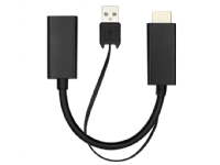 ProXtend HDMI til Displayport Converter Active (20cm) - Adapterkabel - HDMI + USB (Han) til DisplayPort Hun) - Sort