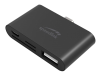 SPEEDLINK Pleca - Kortleser - 5-i-1 (SD, TransFlash, microSD, SDHC, microSDHC) - micro USB / USB / USB-C