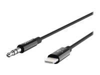 Belkin - Kabel fra Lightning til hodetelefonsjakk - Lightning hann til ministereojakk hann - 91.4 cm - svart - for Apple iPhone (Lightning)