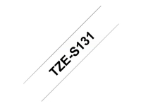 Brother TZe-S131 sort på klar 12mm x 8m - ekstrastærkt klæbemiddel