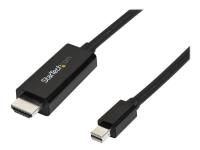 StarTech.com Mini DisplayPort to HDMI Adapter Cable - mDP to HDMI Adapter with Built-in Cable - Black - 3 m (10 ft.) - Ultra HD 4K 30Hz (MDP2HDMM3MB) - Adapterkabel - Mini DisplayPort hann til HDMI hann - 3 m - svart - 4K-støtte