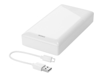 DELTACO PB-A1002 - Strømbank - 20000 mAh - 74 Wh - 10.5 watt - 2.1 A - 2 utgangskontakter (2 x USB) - på kabel: Micro-USB - hvit