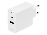 DELTACO USBC-AC138 - Strømadapter - 36 watt - 3 A - PD - 2 utgangskontakter (USB, USB-C) - hvit
