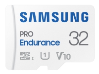 Samsung PRO Endurance MB-MJ32KA - Flashminnekort (microSDHC til SD-adapter inkludert) - 32 GB - Video Class V10 / UHS-I U1 / Class10 - microSDHC UHS-I - hvit