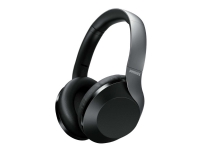 Philips TAH8505BK - Hodetelefoner med mikrofon - full størrelse - Bluetooth - trådløs, kablet - aktiv støydemping - lydisolerende - svart