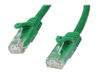 StarTech.com 1m CAT6 Ethernet Cable, 10 Gigabit Snagless RJ45 650MHz 100W PoE Patch Cord, CAT 6 10GbE UTP Network Cable w/Strain Relief, Green, Fluke Tested/Wiring is UL Certified/TIA - Category 6 - 24AWG (N6PATC1MGN) - Koblingskabel - RJ-45 (hann) t
