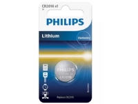 Philips Minicells Batteri CR2016/01B, Engangsbatteri, CR2016, Lithium, 3 V, 1 stykker, Sølv