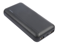 Essentials - Strømbank - 20000 mAh - 2 utgangskontakter (USB) - svart