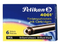 Pelikan 4001 TP/6 - Blekkpatron - briljant svart - 0.8 ml - pakke av 6