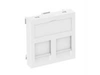 Dataudtag for 2 stk. Keystone konnektor, lige 1 modul 45 RAPID, hvid, RAL 9010