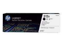 HP 312X 2-pakning høy kapasitets, svarte, originale LaserJet-tonerkassetter, 8800 sider, Sort, 2 stykker