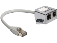 Delock RJ45 Port Doubler - Ethernet 100Base-TX-splitter - RJ-45 (hann) til RJ-45 (4-pin) (hunn) - 15 cm