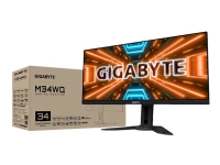 Gigabyte M34WQ - LED-skjerm - 34 - 3440 x 1440 WQHD @ 144 Hz - IPS - 400 cd/m² - 1000:1 - DisplayHDR 400 - 1 ms - 2xHDMI, DisplayPort, USB-C - høyttalere