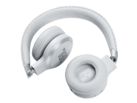 JBL LIVE 460NC - Hodetelefoner med mikrofon - on-ear - Bluetooth - trådløs, kablet - aktiv støydemping - 3,5 mm jakk - hvit