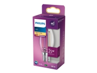 Philips - LED-filamentlyspære - form: B35 - klar finish - E14 - 2 W (ekvivalent 25 W) - klasse E - varmt hvitt lys - 2700 K - gjennomsiktig