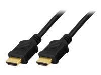 DELTACO HDMI-1050-K - HDMI-kabel med Ethernet - HDMI hann til HDMI hann - 5 m - svart