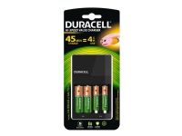 Duracell High-Speed Value CEF14 - 4 t batterilader - (for 4xAA/AAA) 2 x AA-type - NiMH - 1300 mAh - 7 watt - med 2 x AAA NiMH 750 mAh ladbare batterier