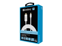Sandberg - Adapterkabel - Mini DisplayPort hann til HDMI hann - 2 m - hvit - 4K-støtte