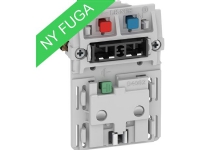LAURITZ KNUDSEN FUGA® stikkontakt 2-polet med jord med afbryder 1,5 modul, uden tangent og afdækning.