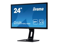 iiyama ProLite B2483HSU-B5 - LED-skjerm - 24 - 1920 x 1080 Full HD (1080p) @ 60 Hz - TN - 250 cd/m² - 1000:1 - 1 ms - HDMI, VGA, DisplayPort - høyttalere - matt svart
