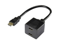 Renkforce RF-4212177, 0,2 m, HDMI Type A (Standard), 2 x HDMI Type A (Standard), 1920 x 1080 piksler, Sort
