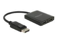 Delock Displayport 1.2 Splitter 1 x Displayport in > 2 x HDMI out 4K 30 Hz - Video/lyd-splitter - 2 x HDMI - stasjonær