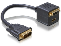 Delock - Video adapter - DVI-D hann til DVI-D, HDMI hunn - 20 cm