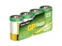GP Batteries Super Alkaline D, Single-use battery, D, Alkalinsk, 1,5 V, 4 stykker, Flerfarget