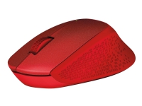 Logitech M330 SILENT PLUS - Mus - 3 knapper - trådløs - 2.4 GHz - USB trådløs mottaker - rød