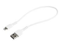 StarTech.com 12 in (30cm) Durable White USB-A to Lightning Cable, Heavy Duty Rugged Aramid Fiber USB Type A to Lightning Charger/Sync Power Cord, Apple MFi Certified iPad/iPhone 12 Pro Max - iPhone 7/8/11/11 Pro (RUSBLTMM30CMW) - Lightning-kabel - US
