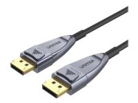 Unitek Ultrapro C1615GY - DisplayPort-kabel - DisplayPort (hann) låst til DisplayPort (hann) låst - DisplayPort 1.4 - 5 m - Active Optical Cable (AOC), 4K 120 Hz støtte, 8K 60Hz støtte