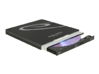 Delock External Enclosure for Ultra Slim SATA Drives 9.5 mm - Platestasjon - DVD±RW (±R DL) / DVD-RAM / BD-ROM - SuperSpeed USB 3.1 Gen 1 - ekstern - svart