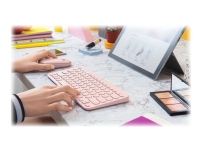 Logitech K380 Multi-Device Bluetooth Keyboard til MacOS, iPads & iPhones - Tastatur - trådløs - Bluetooth 3.0 - Nordisk (dansk/finsk/norsk/svensk) - rosa