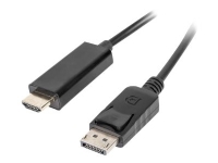 Lanberg - High Speed - adapterkabel - DisplayPort hann til HDMI hann - 1 m - svart