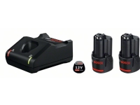 BOSCH Startsæt 12V 2 x GBA 12V 3.0Ah + GAL 12V-40 Professional, i papæske 2 x 12 V-akku med 3.0 Ah kapacitet og hurtiglader