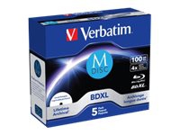 Verbatim M-Disc - 5 x BD-R XL - 100 GB 4x - blekkstråleskrivbar overflate - CD-eske
