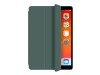 eSTUFF Pencil case - Skjermdeksel for nettbrett - polyuretanlær, termoplast-polyuretan (TPU) - oliven - 9.7 - for Apple 9.7-inch iPad (5. generasjon, 6. generasjon)