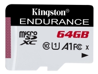 Kingston High Endurance - Flashminnekort - 64 GB - A1 / UHS-I U1 / Class10 - microSDXC UHS-I