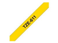 Brother TZe-611 - Svart på gult - Rull (0,6 cm) 1 cassette(s) laminert teip - for Brother PT-D210, D600, H110 P-Touch PT-1005, 1880 P-Touch Cube Pro PT-P910