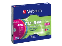 Verbatim DataLifePlus Hi-Speed - 5 x CD-RW - 700 MB (80 min) 8x - 12x - smalt cover