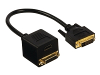 Nedis - Video adapter - DVI-D hann til DVI-D, HDMI hunn - 20 cm - svart