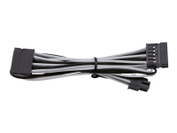 CORSAIR Premium individually sleeved (Type 4, Generation 3) - Strømkabel - 6-pin intern strømkontakt (hunn) til SATA-strøm (hunn) - 75 cm - svart, hvit