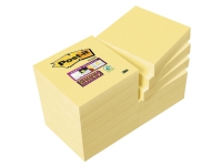 Post-it® super sticky notes canary yellow, gul, 12 blokke, 47,6 mm x 47,6 mm
