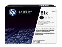 HP 81X høykapasitet svart original LaserJet-tonerkassett, 25000 sider, Sort, 1 stykker